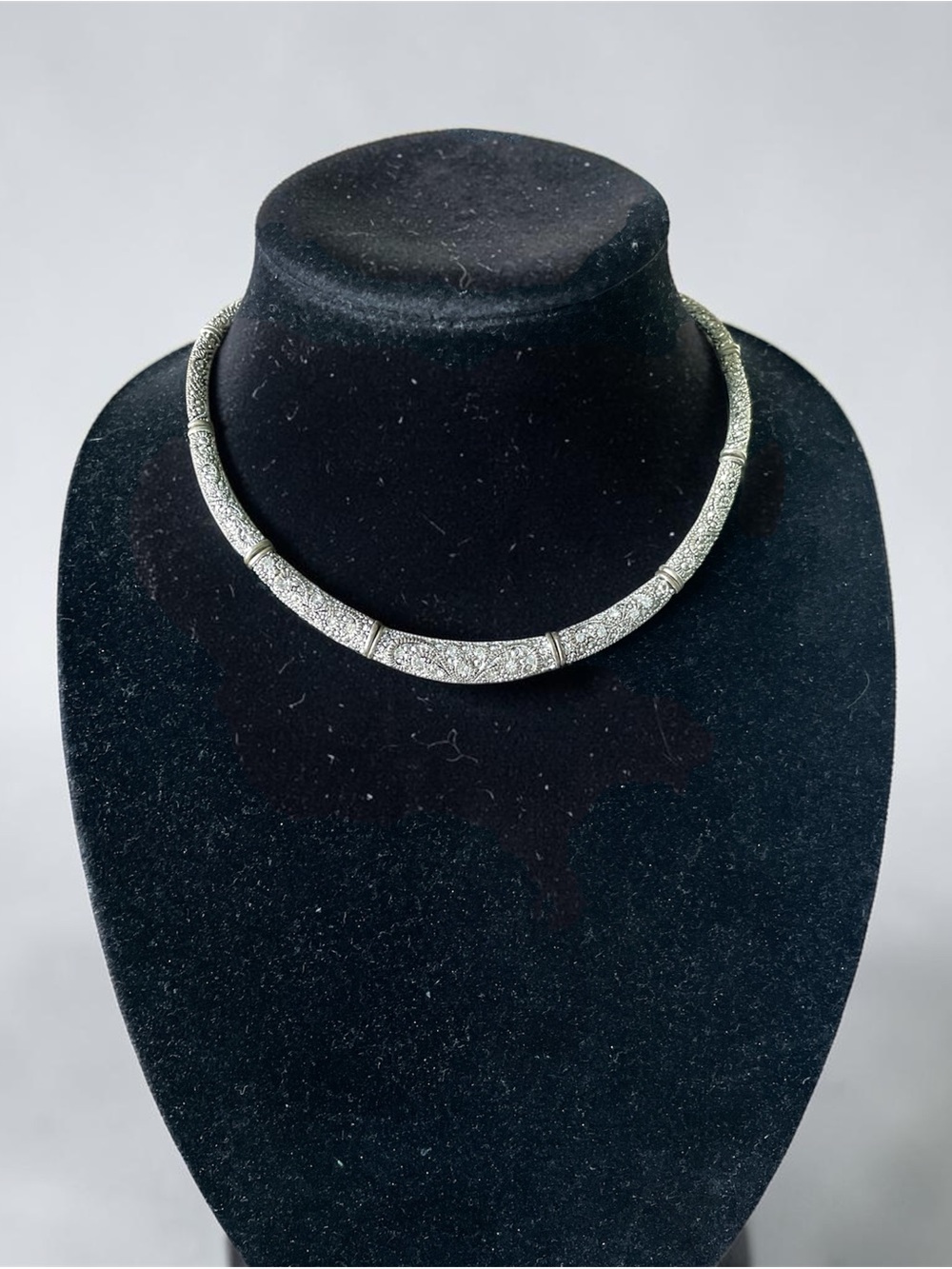 Vintage Silver Engraved Collar Necklace